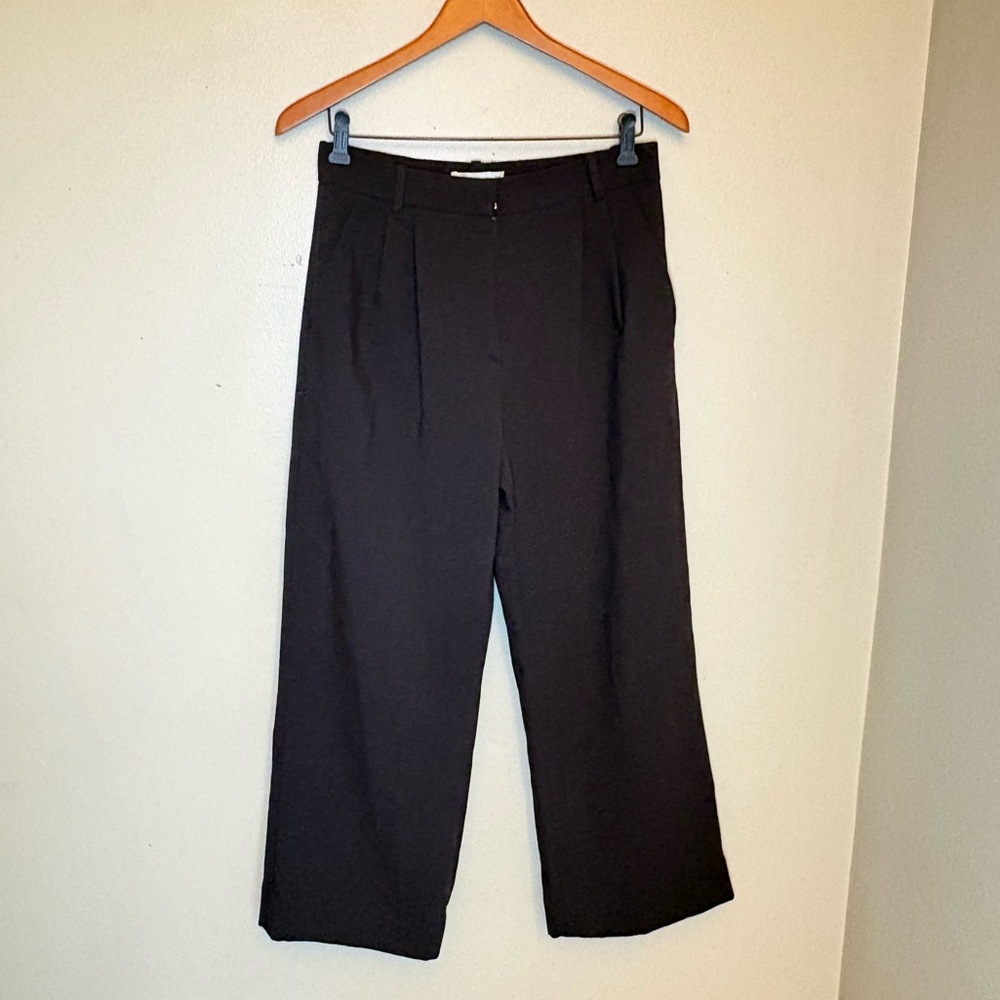 Abercrombie & Fitch AF Sloane Low Rise‎ Tailored Wide Leg Pant Black 28 - Picture 6 of 11